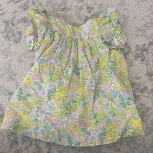 Jacadi Floral Ruffle Sleeve Dress 12M